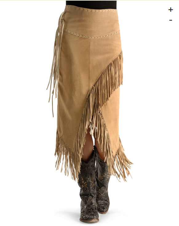 Scully Suede Leather Fringe Skirt